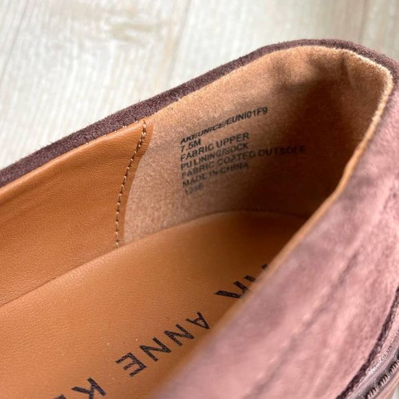 Anne Klein Eunice Chain Strap Vegan Suede Loafers | Brown Size 7.5 - Picture 6 of 9
